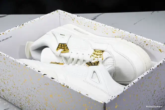 MaikeSneakers Gold Metallic Jordan 4 Retro AQ9129-170 0426